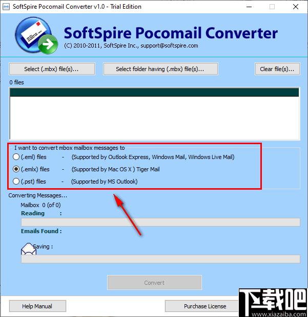 SoftSpire Pocomail Converter下载,邮件转换,文件转换